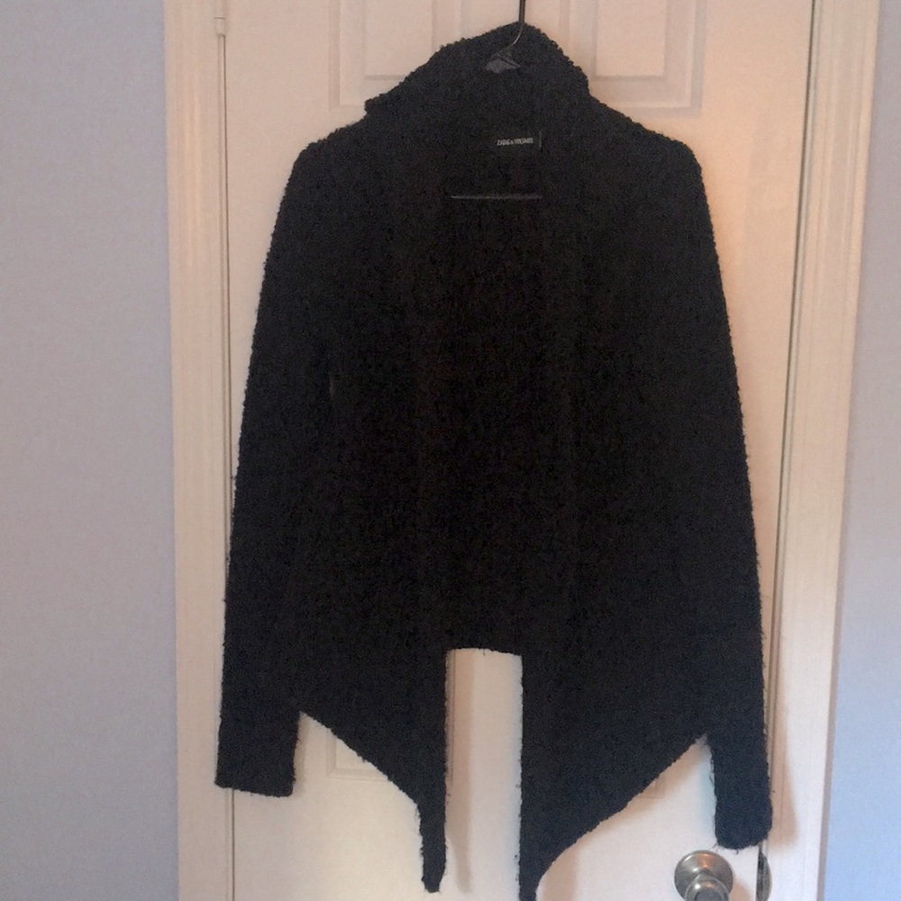 Zadig & Voltaire asymmetrical merino wool collar cardigan